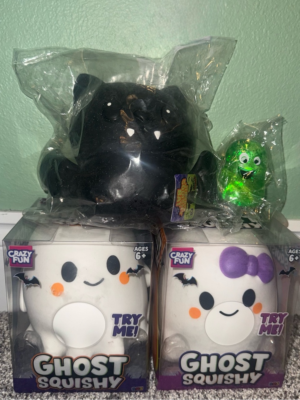 Cracker Barrel Squishy Bat & Crazy Fun Squishy Ghost Boy and Girl Bundle
